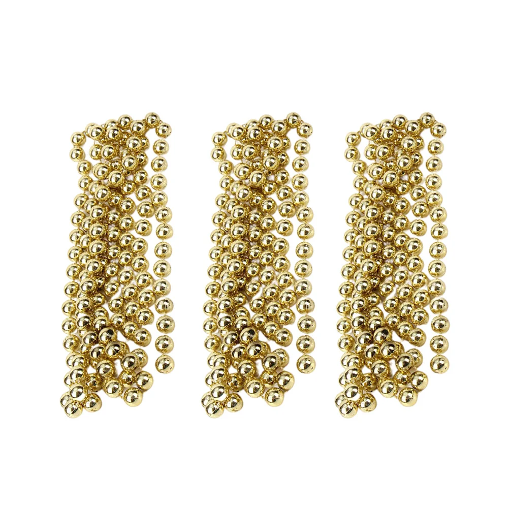 

3Pcs Christmas Party Hanging Bead Chain Golden Creative Decorative Pendant for Xmas Tree Ceiling Window Wall Decor Festive