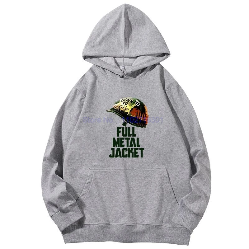 Full Metal Jacket Born To Kill Graphic Hooded Sweatshirts Cotton Hooded Shirt Spring Autumn Essentials Hoodie Man Sweatshirts