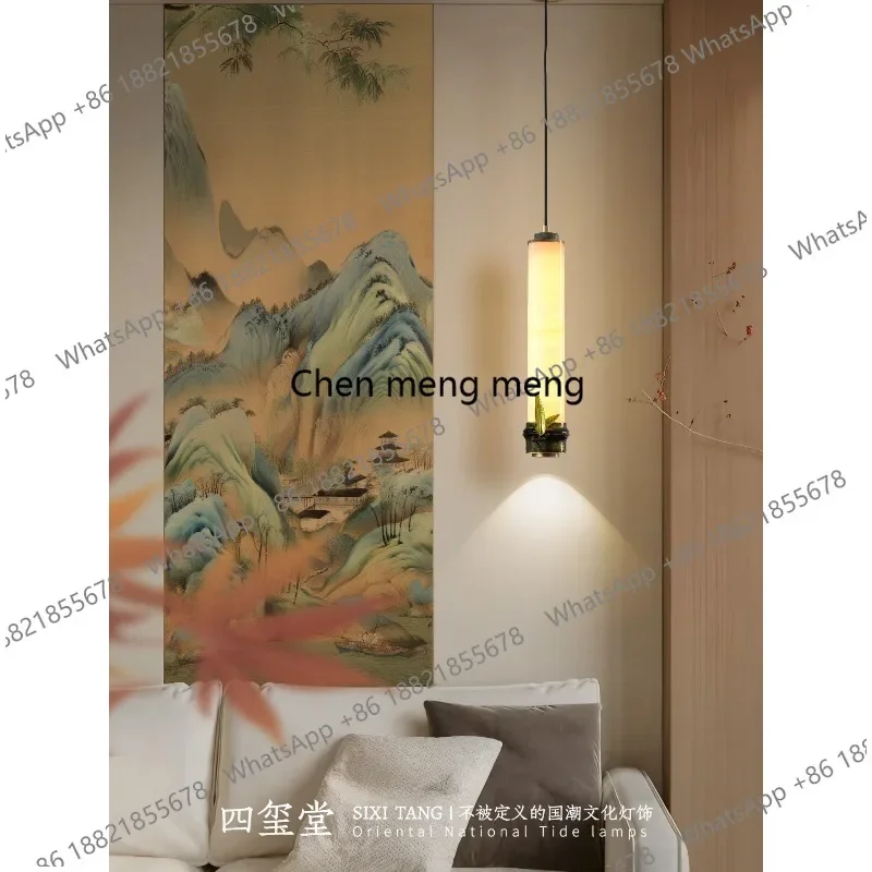 

Новая медная прикроватная люстра для спальни, маленькая, в китайском стиле, с нефритовыми элементами, для гостиной, коридора, фоновая настенная лампа