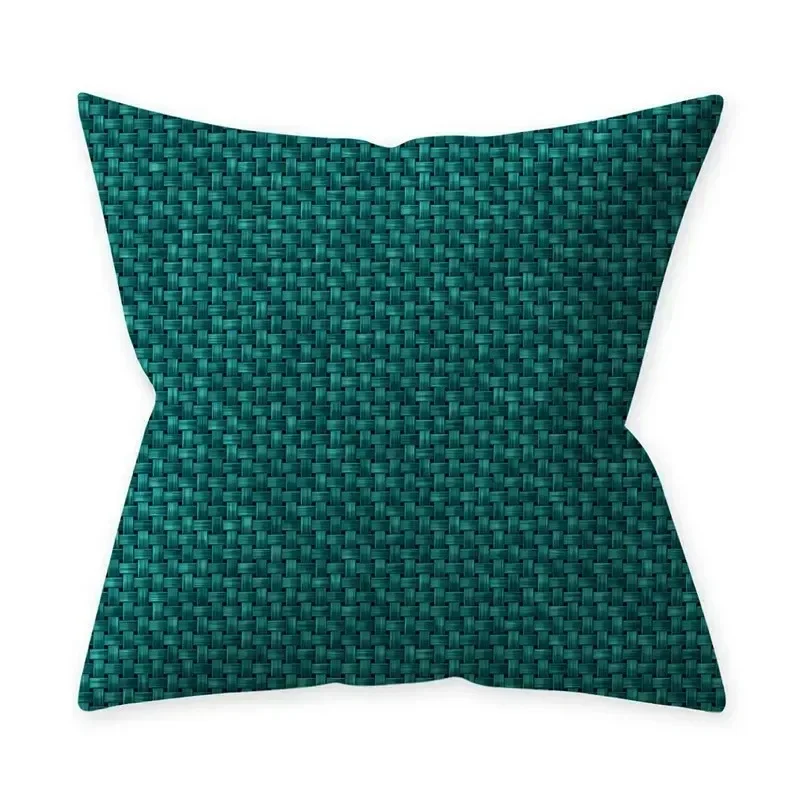 Funda de almohada geométrica، Funda de cojín verde azulado، cojín decorativo para sofá #5