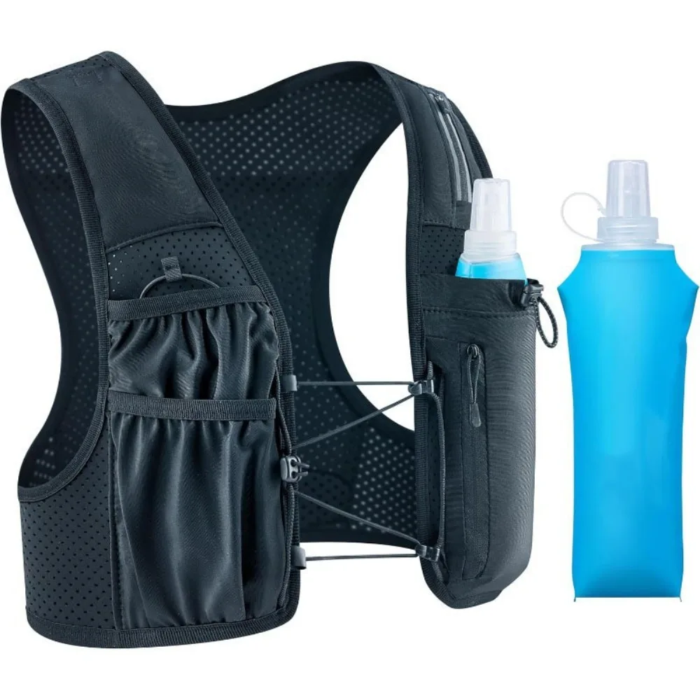 Image of Damen und Herren Laufweste mit Verstellbarem Brustgurt, Leichte Reflektierende Hydrationsweste mit Trinkblase