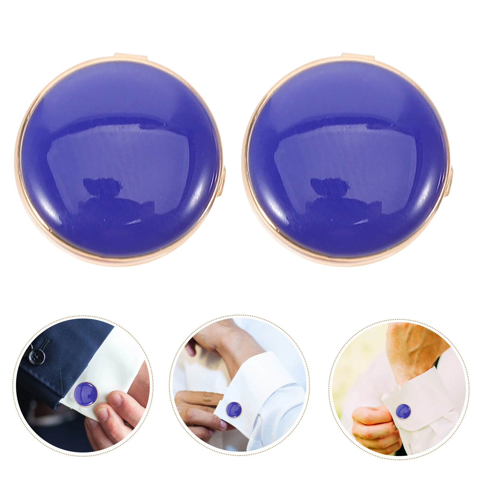 

2Pcs Elegant Cufflinks and Studs for Men Black Dress Cufflinks Set with Shirt Buttons Formal Wedding Tuxedo Accessories