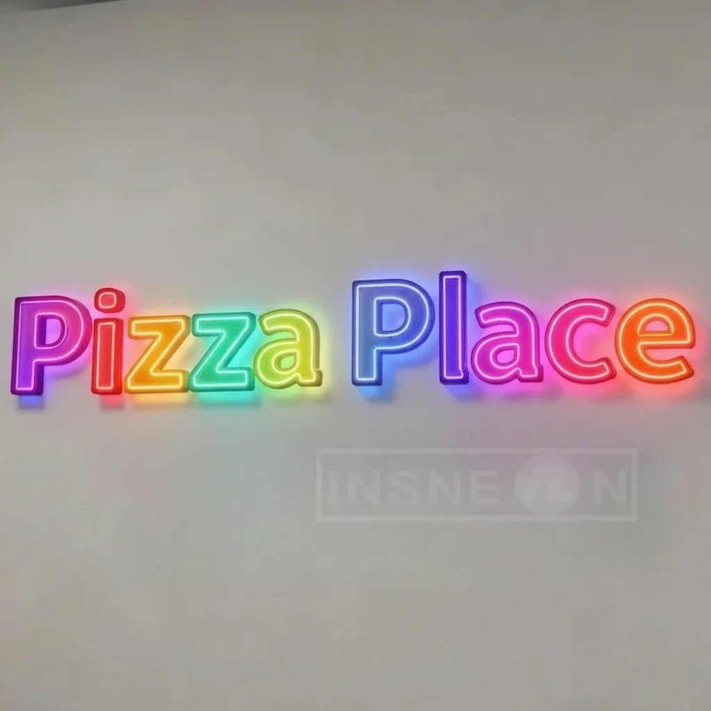 مخصص RGB Led علامة معدنية للاستخدام في الأعمال في الهواء الطلق الجدار الخفيفة، المرآب وديكور المطعم مع شعار LED وحروف مضيئة على طراز النيون #1