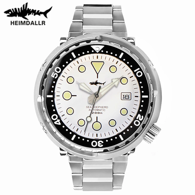 

HEIMDALLR Tuna Diver Watch NH35 Automatic Mechanical Sapphire Crystal Wristwatch C3 Luminous 47mm 316L Stainless Steel Bracelet