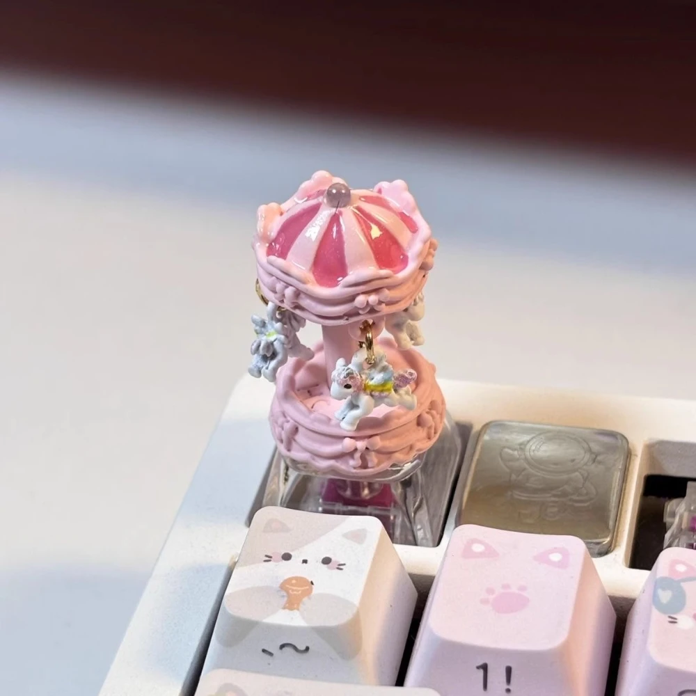 

Cute Keycaps Exclusive Customization of Carousel Creative DIY Mechanical Keycap Gaming Accessories Resin for Keyboard Cross Axis