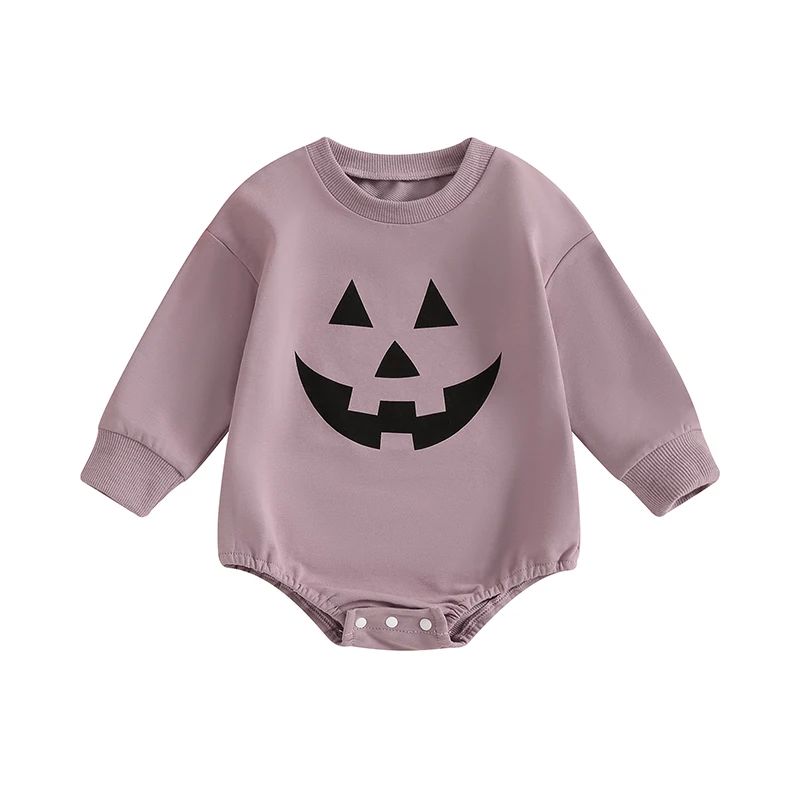 

Halloween Baby Clothes Long Sleeve Pullover Sweatshirt Romper Spooky Season Bodysuit Baby Halloween Outfit