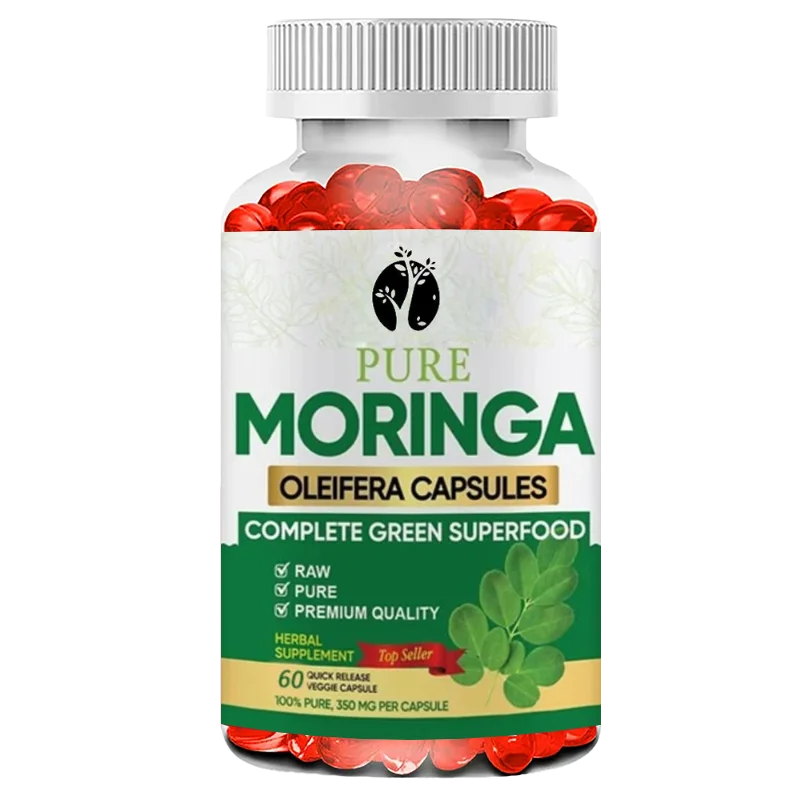 

Капсулы Моринга - 60 капсул 3X Высокоэффективный антиоксидант 100% чистый порошок листьев Моринга для обмену веществ и поддержки лактации
