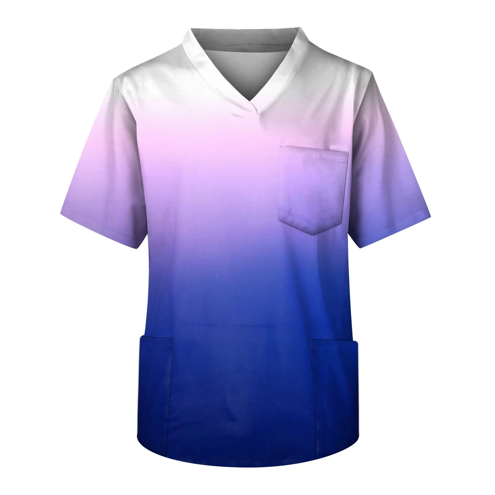 

Men Scrub Shirt Doctor Workwear Pure Color Medical Scrubs Tops Nurse Uniform V Neck Nursing Clothes Surgical Overalls Lab Blouse