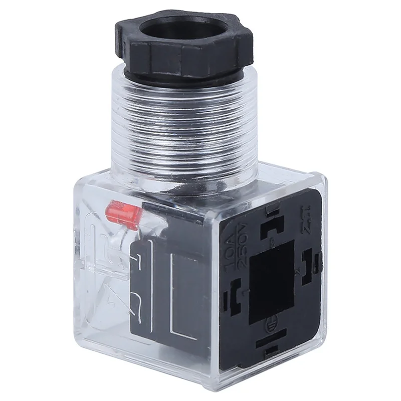 【Solo all'oggi!】Accessori universali per spina bobina di tensione trasparente per elettrovalvola idraulica DC24V da 5 pezzi
