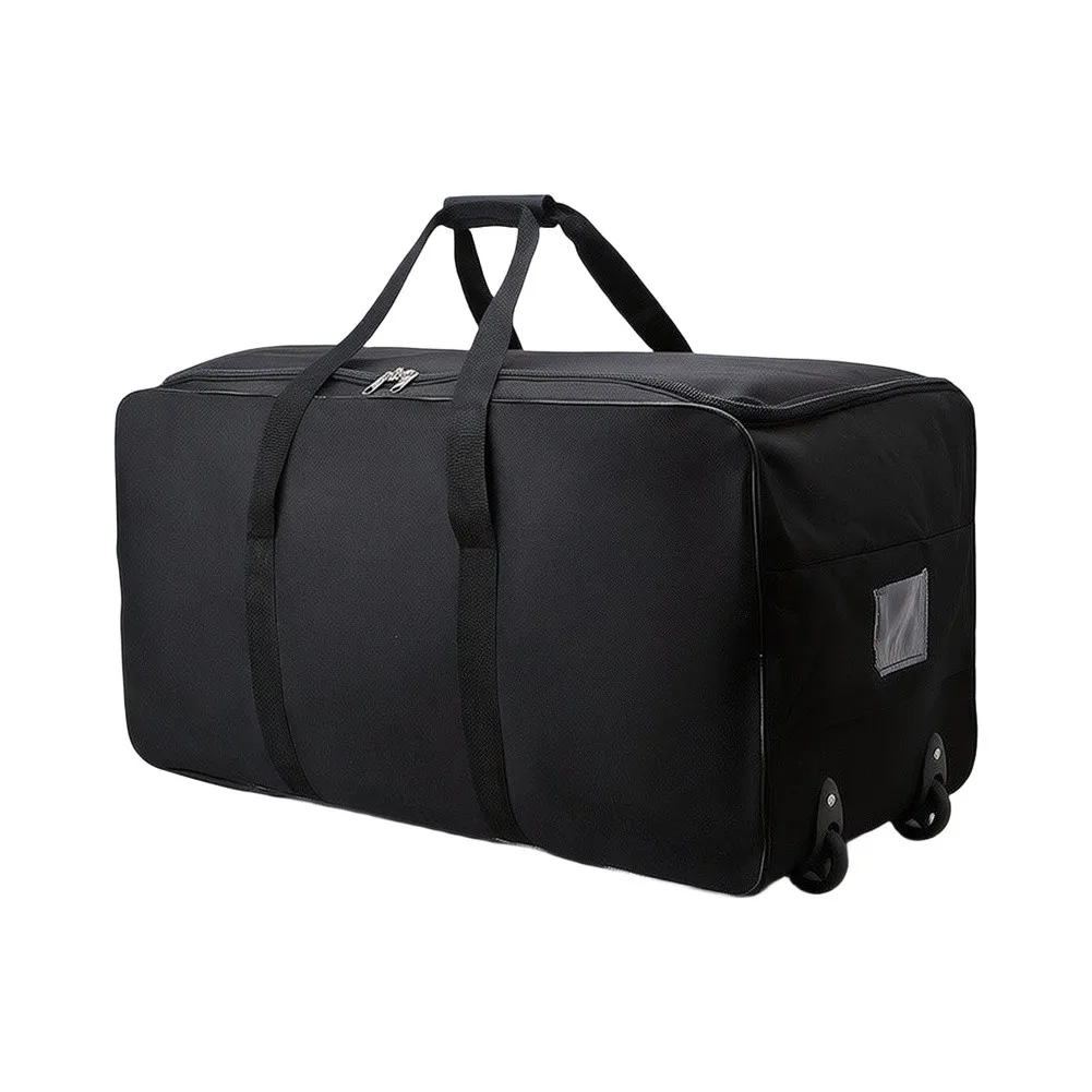 For College Dorm Moves Foldable Luggage Bag Rolling Duffle Bag For Moving House Black Extra Large Travel Bag Travel