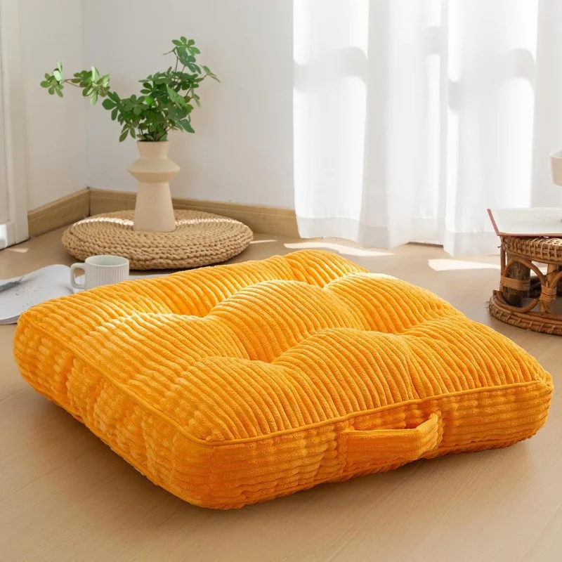 Breathable Corduroy Sponge‑Particle Thick Seat Cushion Buttock Pad for Home Office Sitting Yoga Meditation Daily Relax Practice
