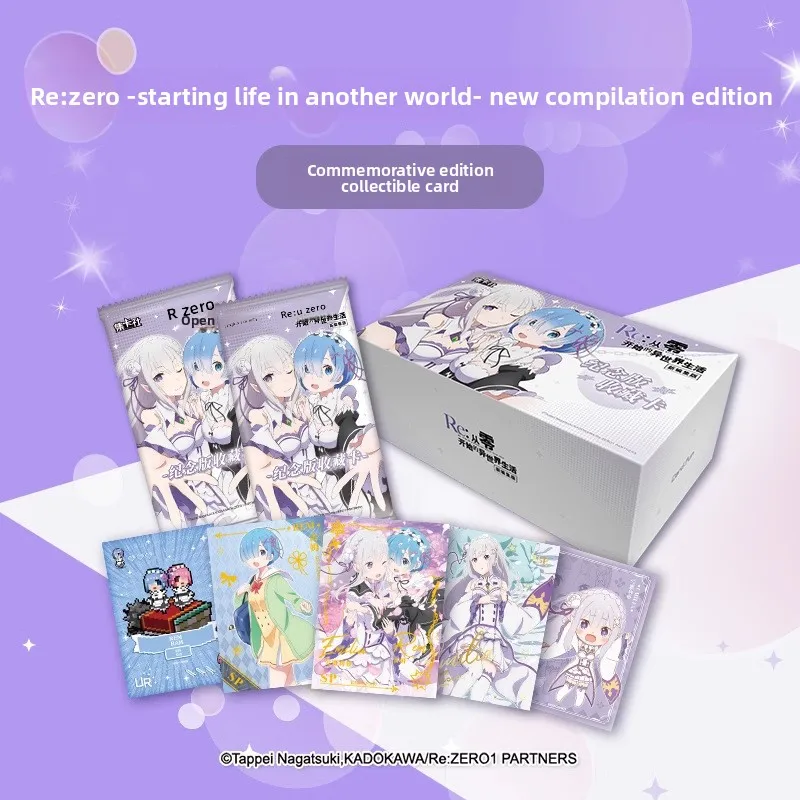 cardfun-originale-re-zero-starting-life-in-another-world-nuove-carte-da-collezione-commemorative-rare-luminose-con-effetto-loop-temporale