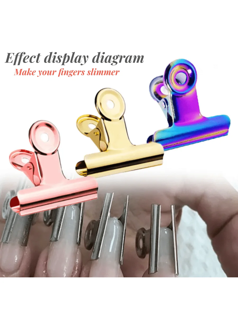 6PCS Russian C Curve Nail Kit Pinching Clips Stainless Steel Art Kits