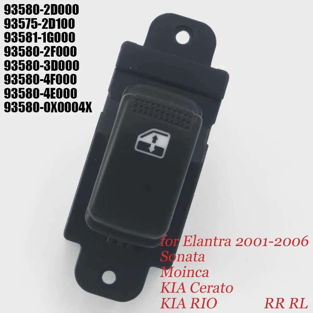 

Electric Power Window Lifter Control Switch for Hyundai Elantra 2001-2006 Sonata Moinca KIA Cerato KIA RIO 935702D100 935752D100