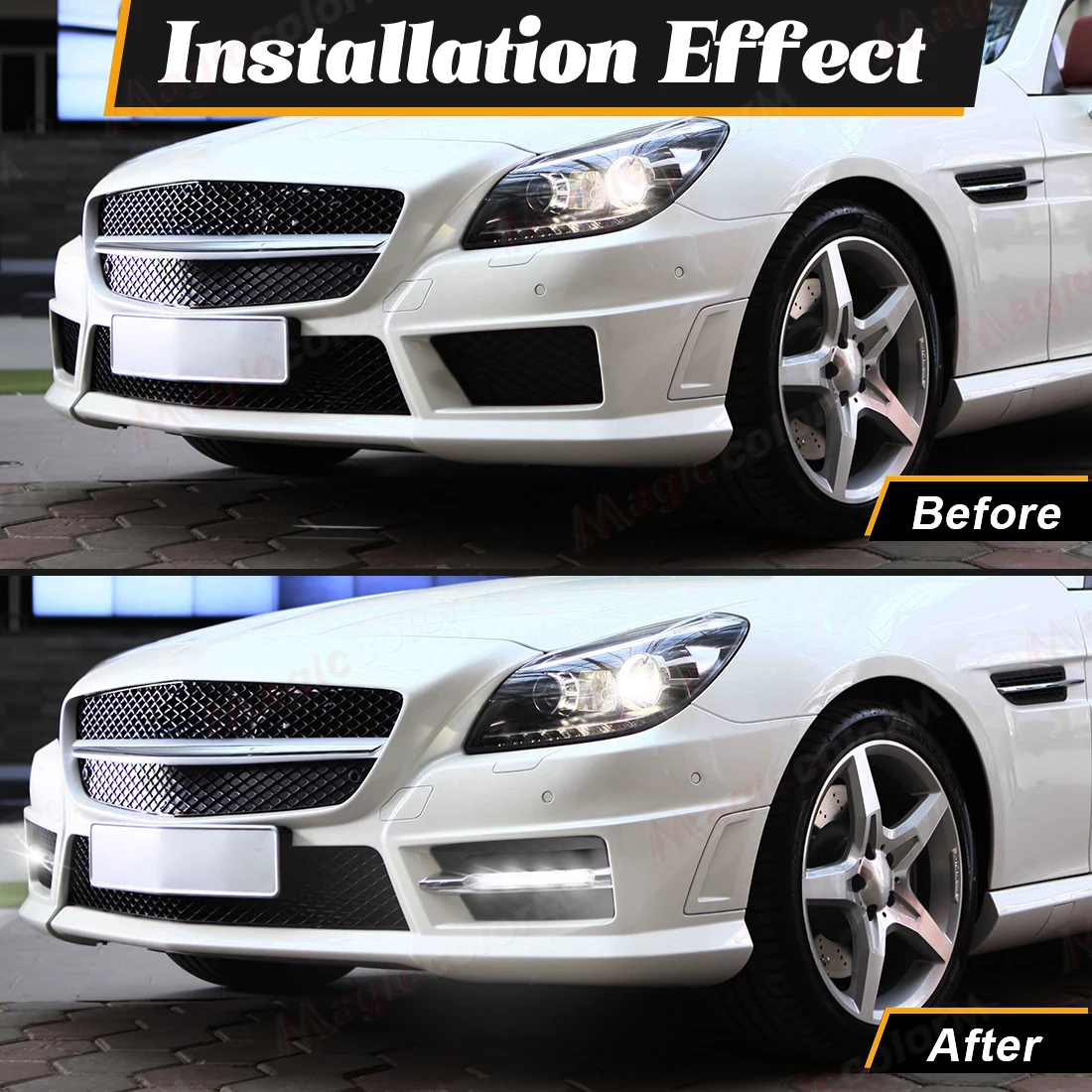 Car Front Daytime Running Light For Mercedes-Benz W204 W212 C250 C280 C350 E350 DRL Fog Lamp 12V A2049068900 A2049069000
