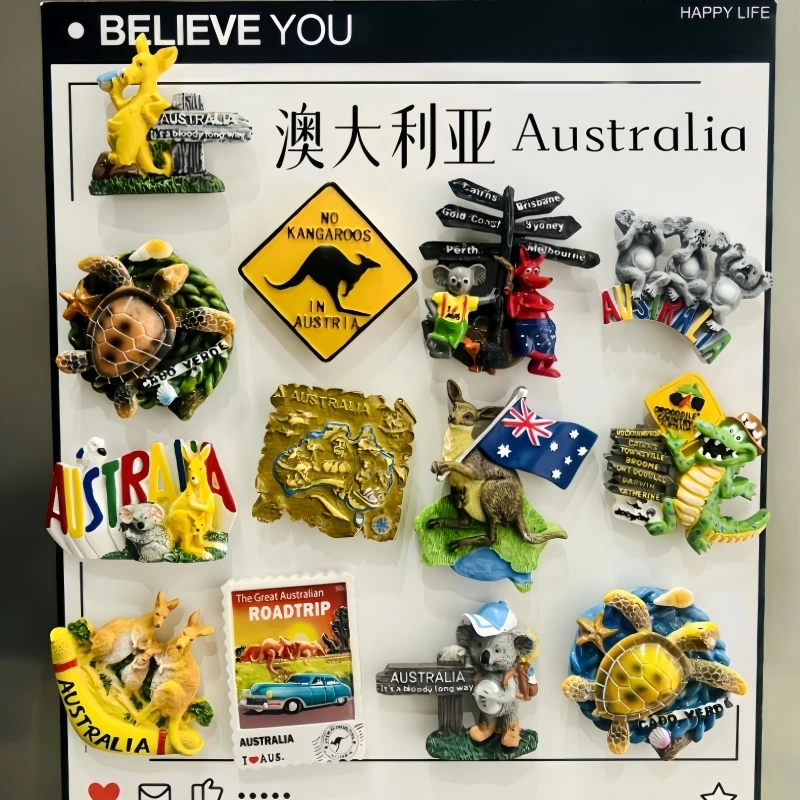 

Australian Koala Kangaroo Australia Fridge Sticker Tourist Souvenir Refrigerator Stickers Home Decoration