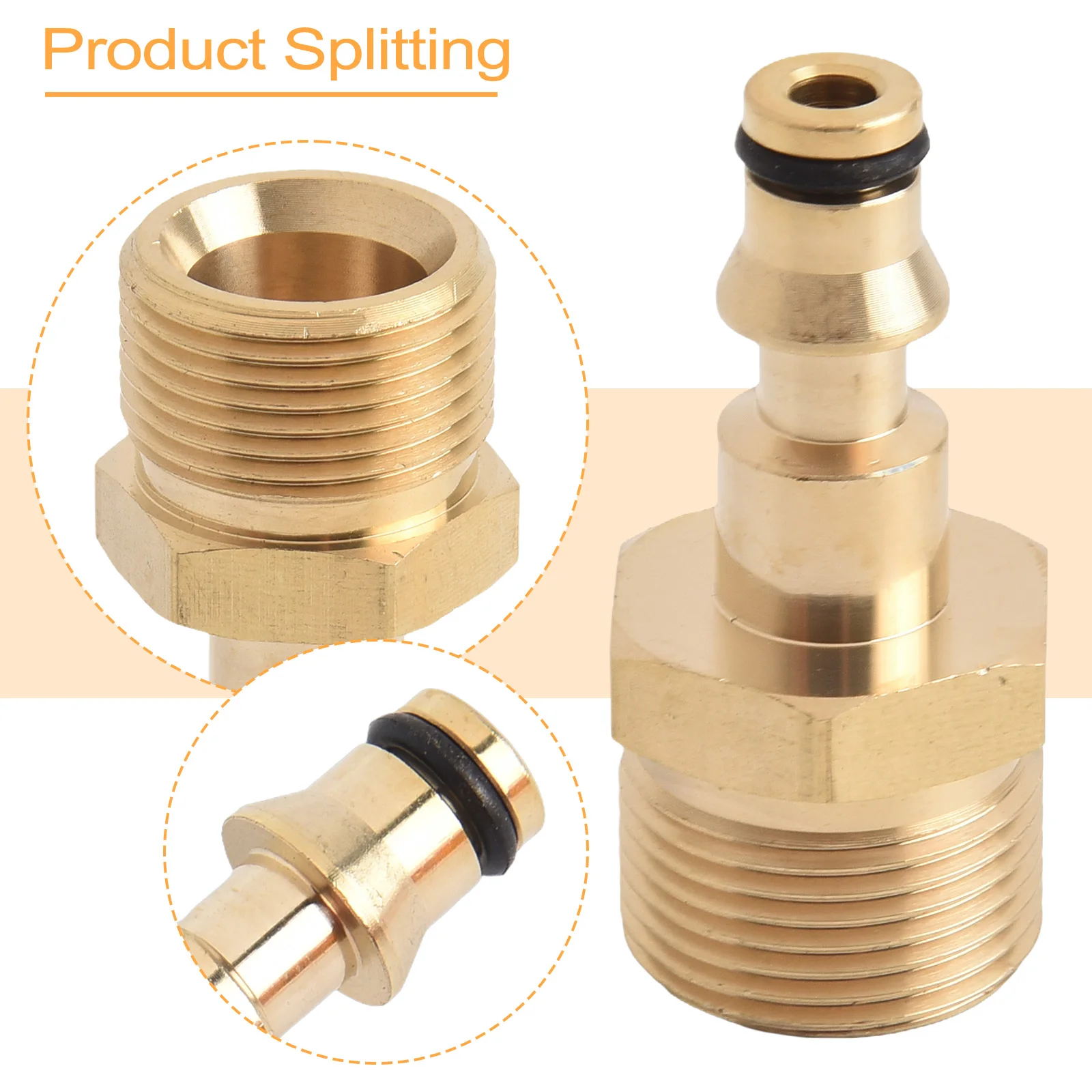 Incredible M22 Adapter High Pressure Washer Hose Pipe Quick Connector Solid Brass Convert Tool Resistant to 3200 PSI Pressure