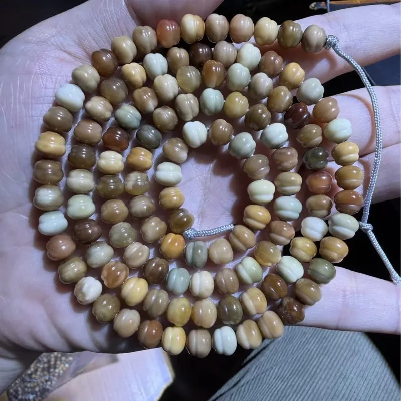 Old Material Ridge Bodhi Multi-Treasure Gourd Long String Of Buddhist Beads Bracelet Necklace