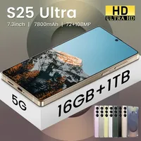 S25 Ultra Smart Mobile Phones 5G Dual SIM Smartphone 16GB+1TB Cellphone 7800mAh Global Version 7.3 Inch HD Cell Phone Celulares
