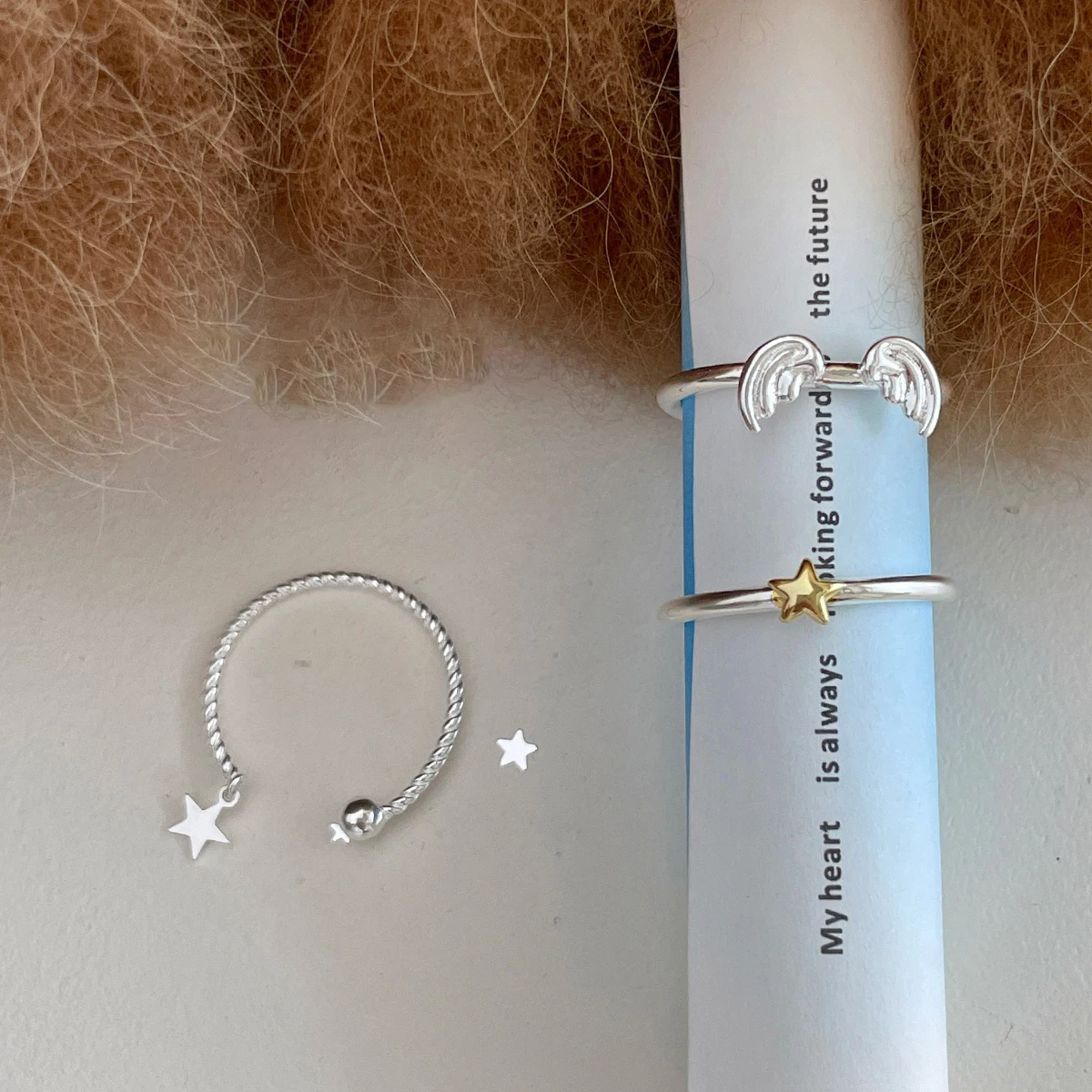 VENTFILLE 925 Silver Star Wing Ring for Women Extremely Fine Design Ins knit pendant Jewelry Gift Gift Dropshipping
