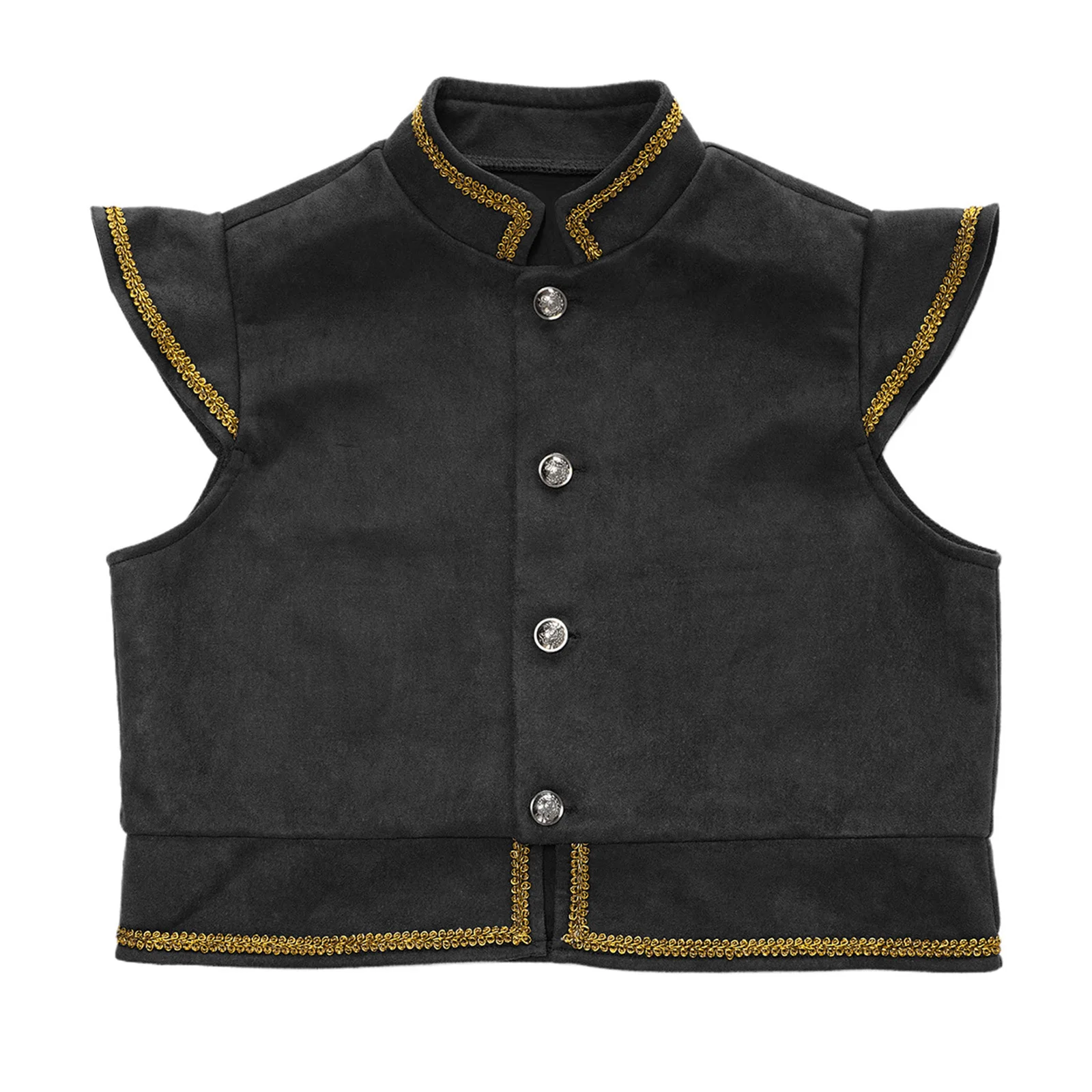 Faux Suede Vest for Halloween Costumes Kids Western Cowboy Boys Vests Medieval Renaissance Costume Waistcoats Gothic Waistcoat