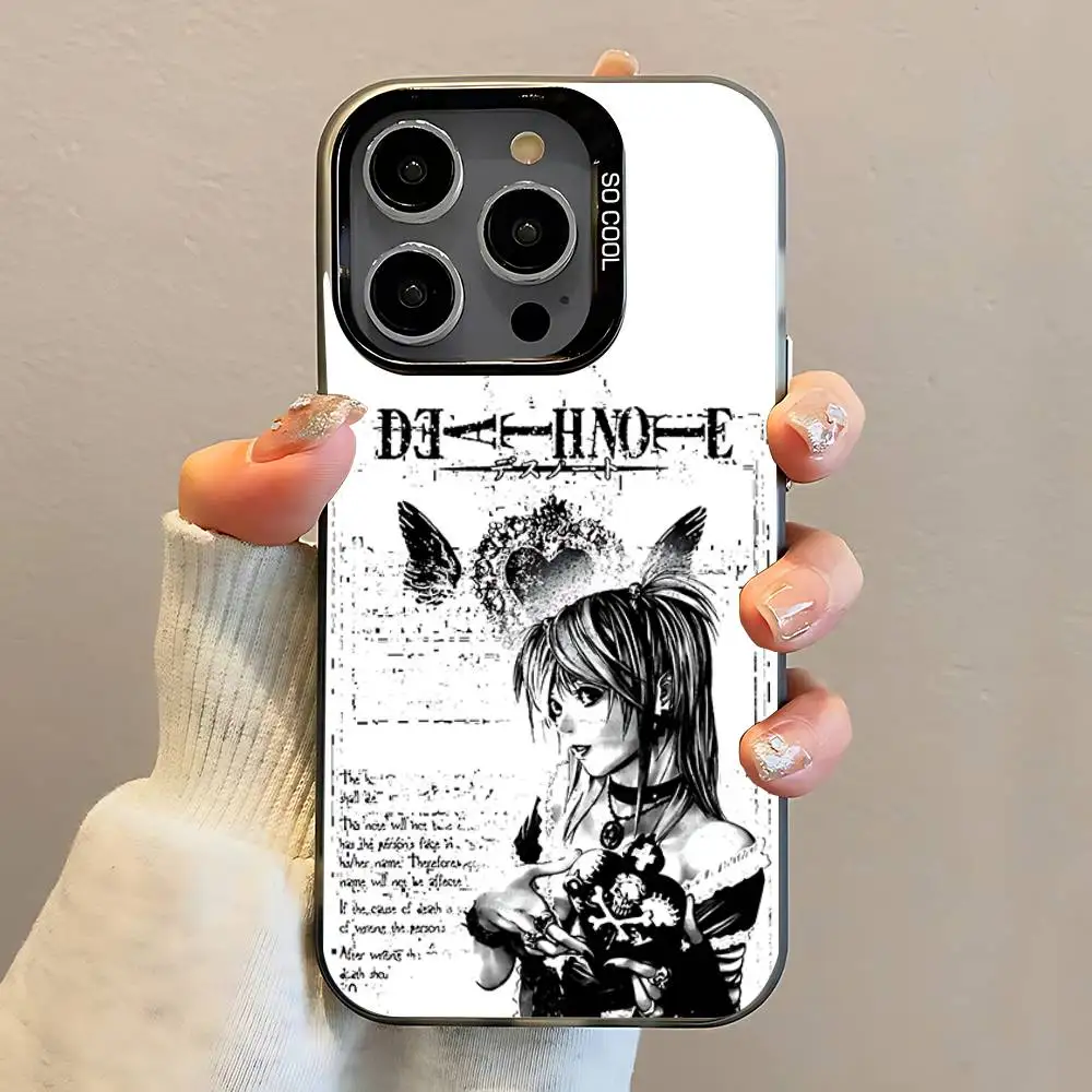 حافظة هاتف Misa D-Death N-Note لهاتف iPhone 16,15,14,13,12,11,Pro,Max,Plus,Mini,SE مضادة للسقوط باللون الأسود غير اللامع