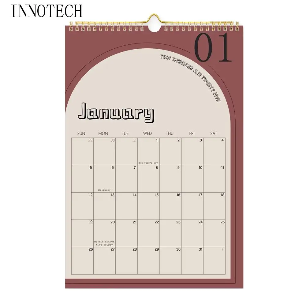 

Креативный настенный календарь на 2025 год, портативный календарь-планировщик на 18 месяцев, список дел, английский планировщик, настольные аксессуары