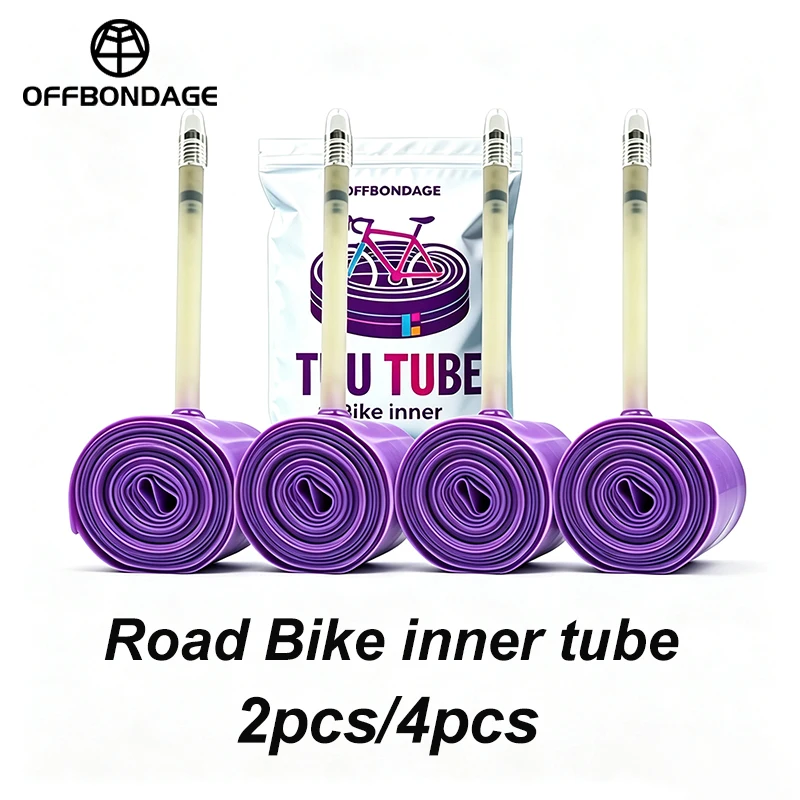 OFFBONDAGE 2 Stück/4 Stück ultraleichter 28 g Fahrradschlauch 700×18-32c TPU-Reifenschlauch für Rennräder, 45/65/85 mm Länge, französisches Ventil