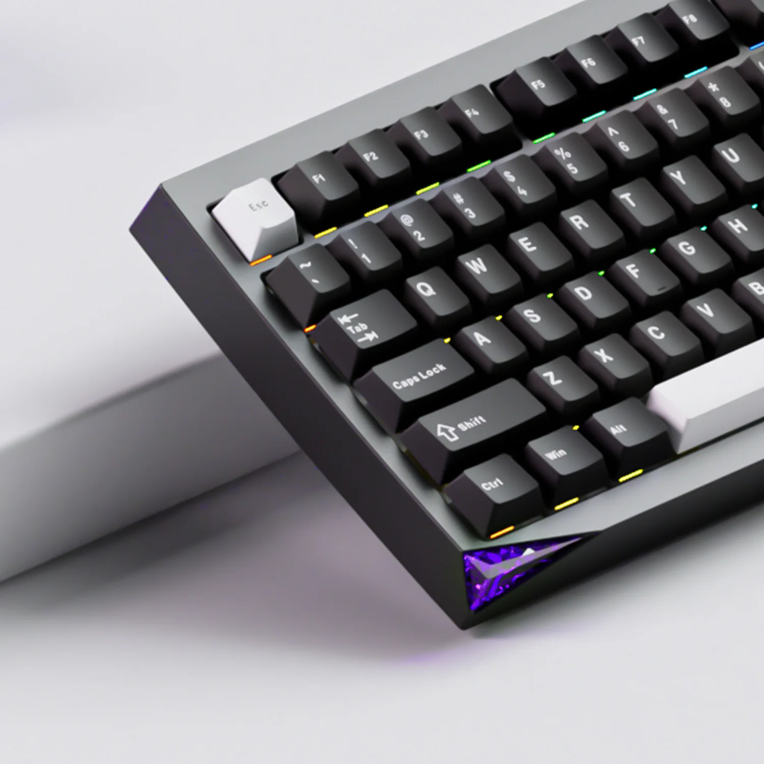 Akko mineral 01 teclado mecânico/kit barebone alumínio 75% 81 teclas via rgb troca quente tri-modo teclado/kit personalizado sem fio