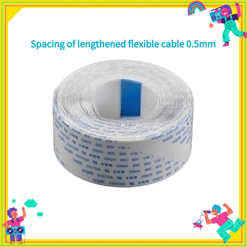 2PCS/Lot  FFC/FPC Lengthened Flexible Drain Wire 0.5mm Spacing 4P--80P 3m in The Same Direction and 4m in The Opposite Direction