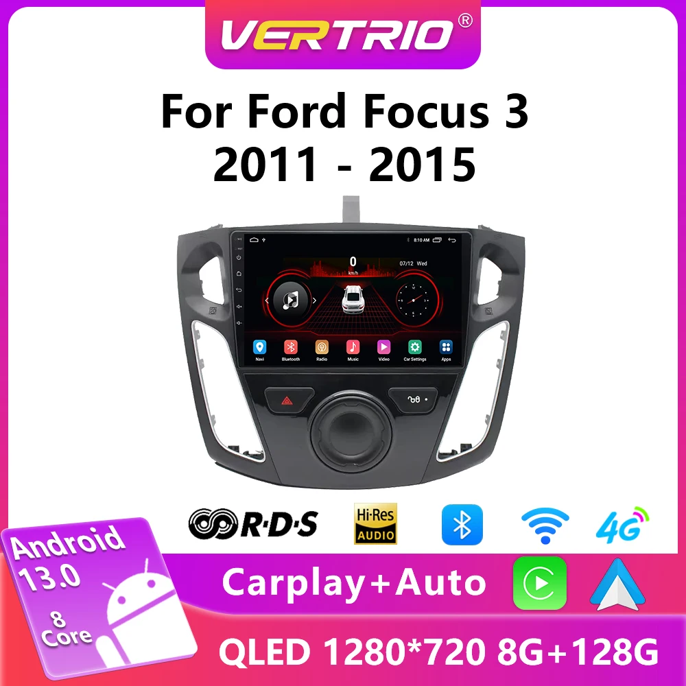 

Android 2din Autoradio For Ford Focus 3 MK 3 2011 - 2015 2016 2017 Multimedia Video Player 4G Carplay GPS 2 din DVD Stereo Navi