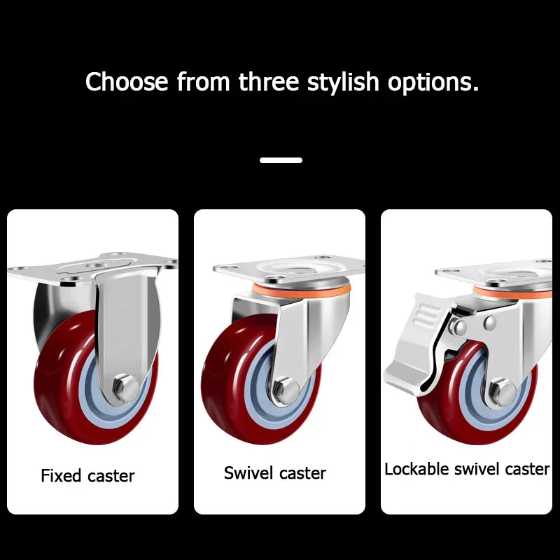 Bearing swivel casters from 1.5/2/2.5/3/4/5-inch, silent fixed casters, lockable swivel casters, load-bearing pulleys, handcarts