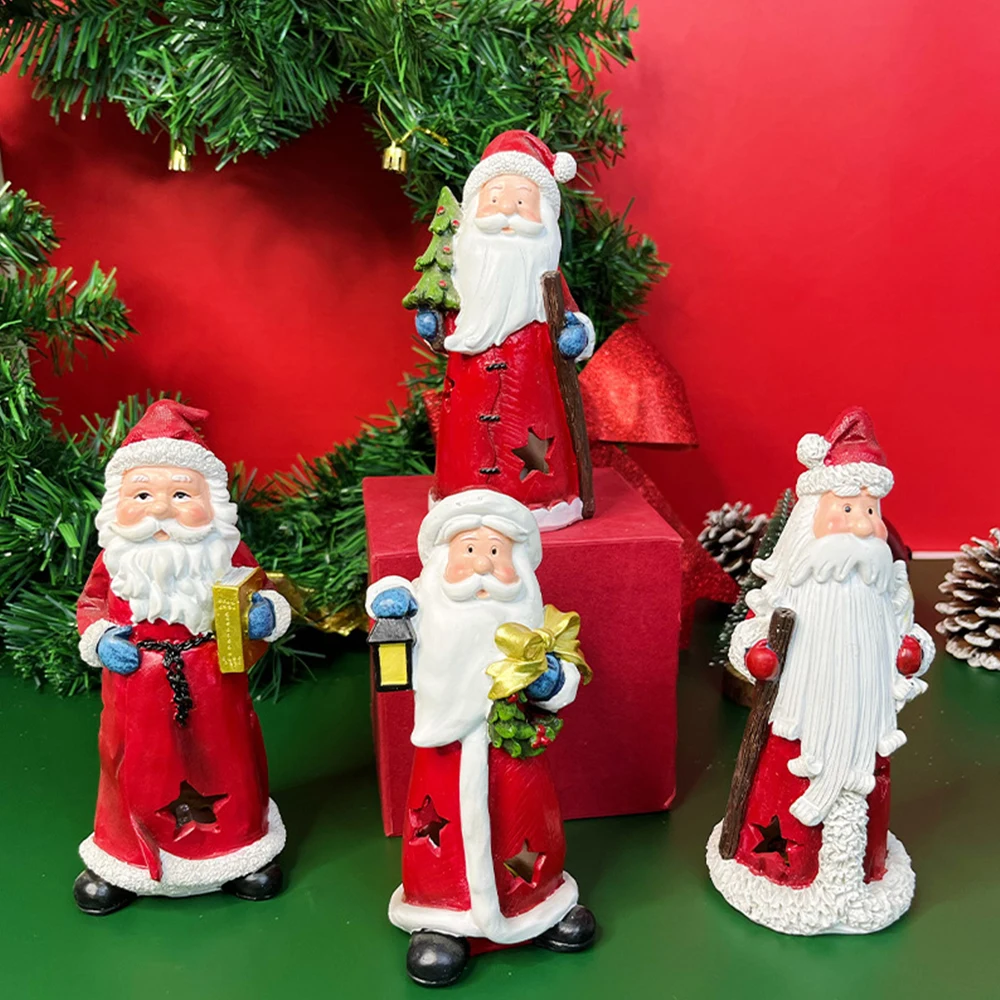 

ISFRIDAY 2023 New Little Night Light Santa Claus Decoration Resin Crafts Creative Home Desktop Decoration Gift