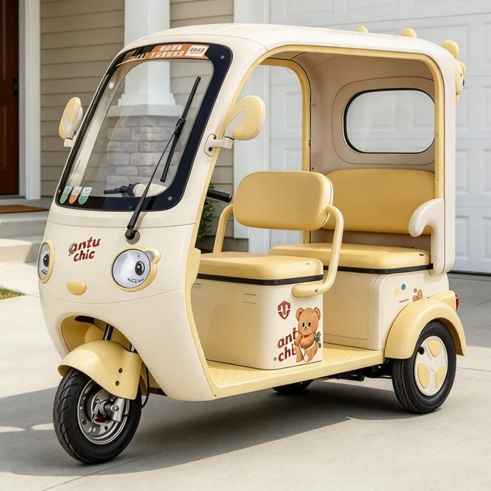 Home electric freight tricycle, 3 wheel passenger available, long endurance, reliable cargo delivery tricycle