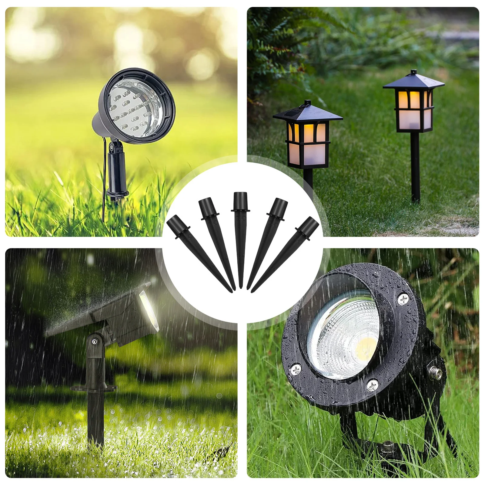 

10Pcs Ground Spike Replacement for Solar Lights Aluminium Light Stakes Easy Install Outdoor Lighting Accessory Garden Yard