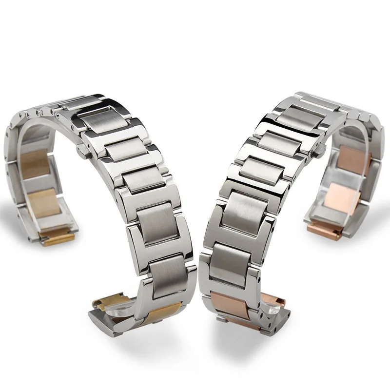 14-8mm 16-8mm 18-11mm 20-12mm 22-14mm Konvex Damen Herren Edelstahl Armband für Cartier Blue Balloon Uhrenarmband