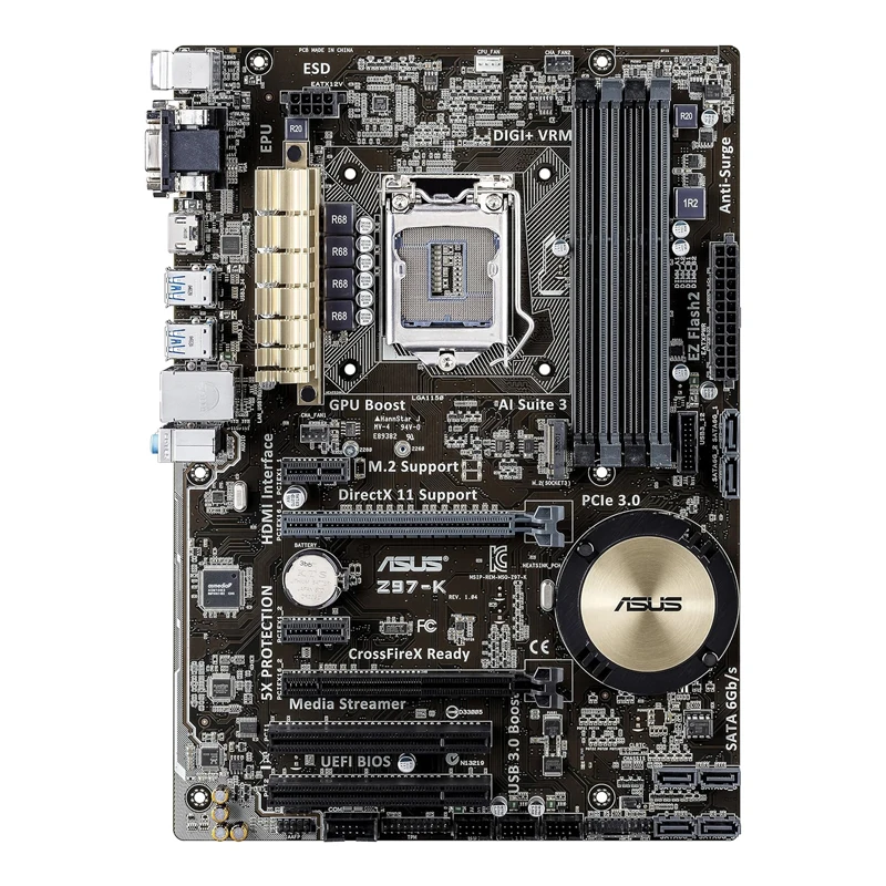 Asus-placa base de escritorio Z97-K LGA 1150 DDR3, USB2.0, USB3.0, 32GB, para I3, I5, I7, CPU Z97, placas base originales, envío gratis