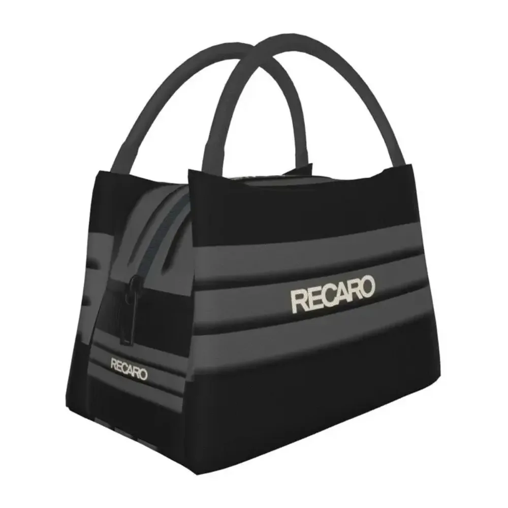 Recaros Logo Lunch Bag Men Women Warm Cooler Insulated Lunch Box for Office Travel