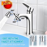 New 1080° Swivel Kitchen Faucet Extender Spray Head Stainless Steel Splashproof 2 Mode Tap Nozzle Bubbler Sink Faucet Aerator