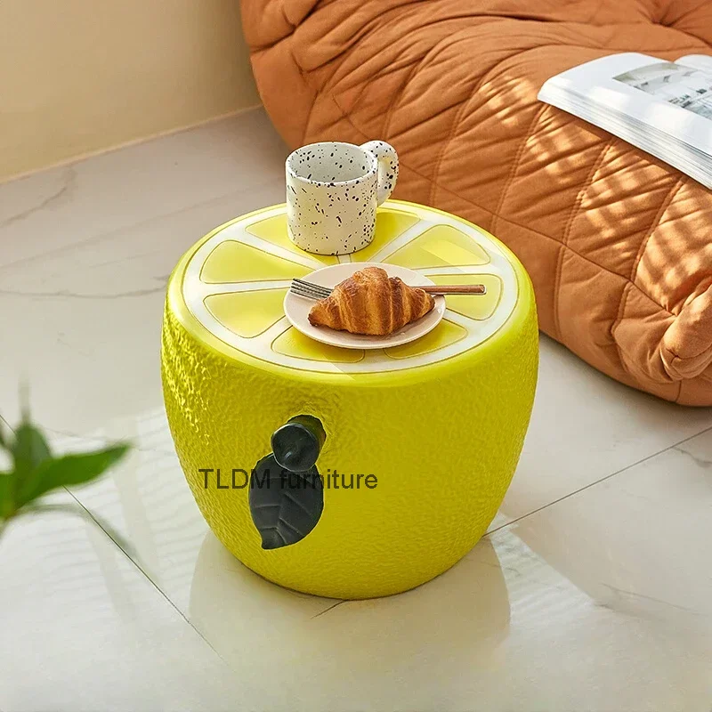 Internet Celebrity Lemon Model Low Stool Creative Design Cute Leisure Stool Household Small Apartment Shoe Changing Stool