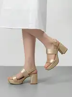 Womens Chunky Block Heel Platform Sandals Open Toe Buckle Dress Shoes For Party Wedding - Image 6