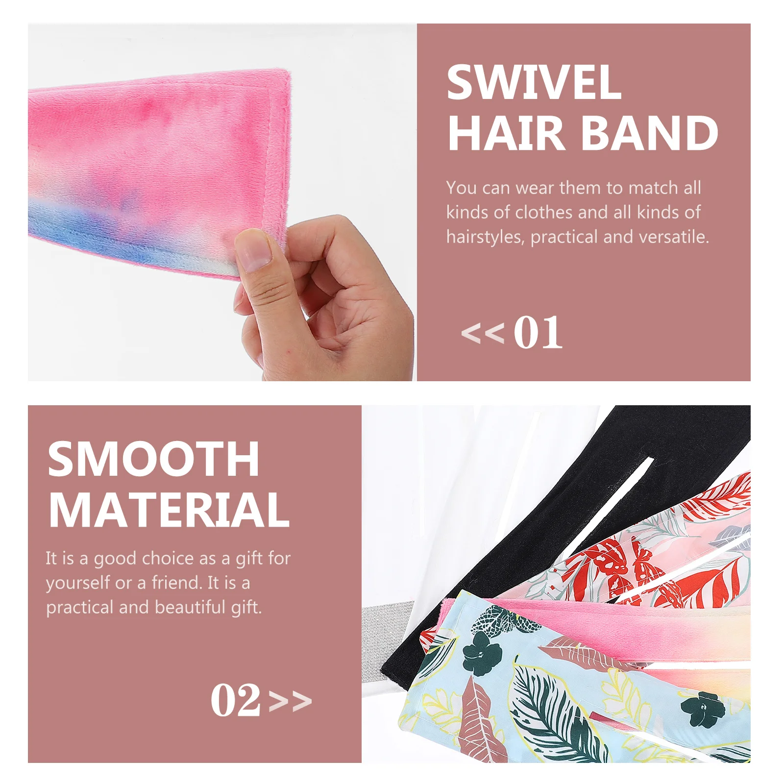 

6Pcs Elastic Hair Wrap Simple Design Chic Headband for Exercise and Fashion Decorative Gift Hair Bun Maker Women Headbands