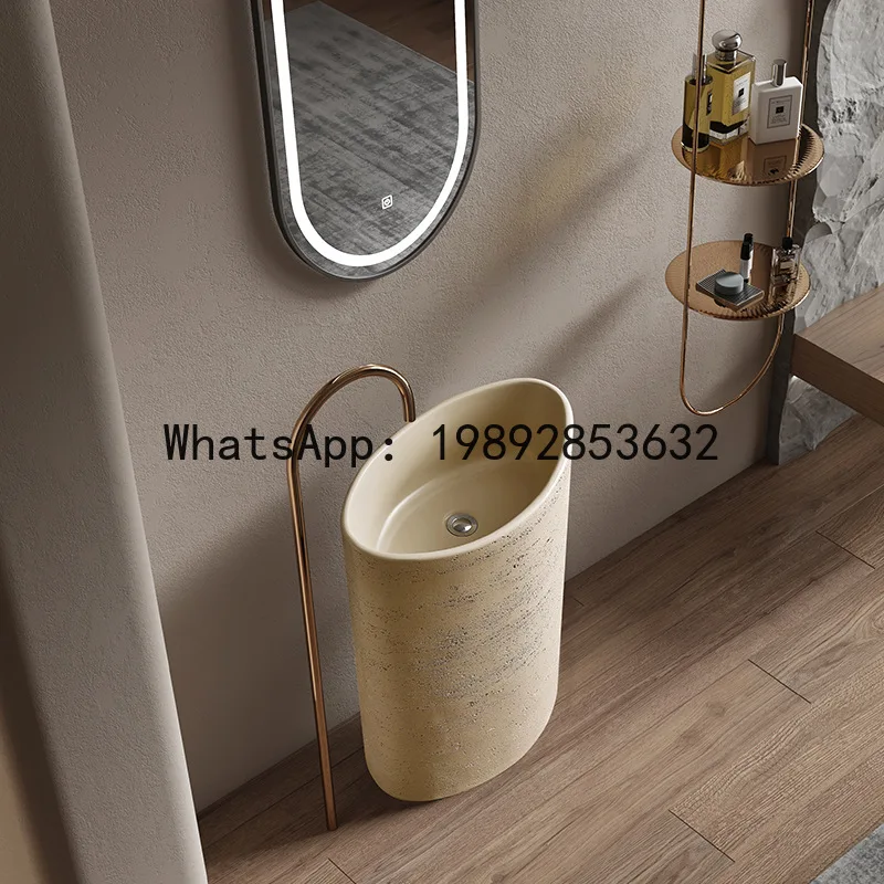 

Bathroom Washbasin Integrated Floor-standing Washstand Column-type Hand Washing Basin