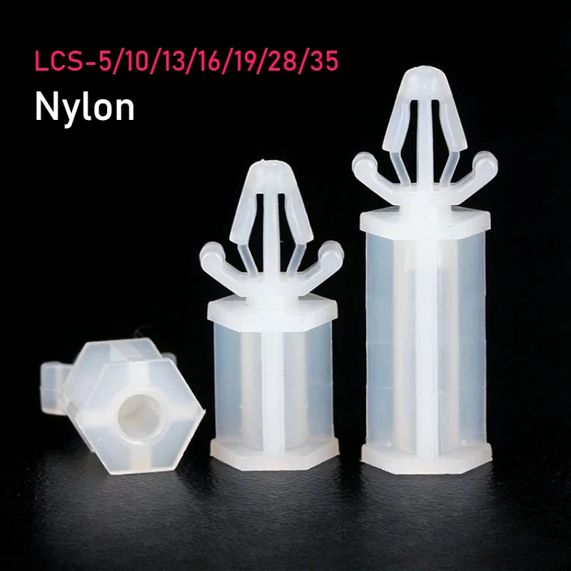 Peijian LCS-5/10/13/16/19/28/35 Opening 4mm PC Board Nylon Isolation Circuit Board Plastic Push In Support And Fixing Column
