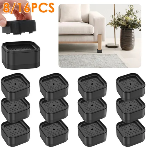 Elevadores de muebles de alta resistencia, elevadores de mesa ajustables con parte inferior antideslizante, elevador de cama apilable, accesorios para muebles, 8/16 Uds.