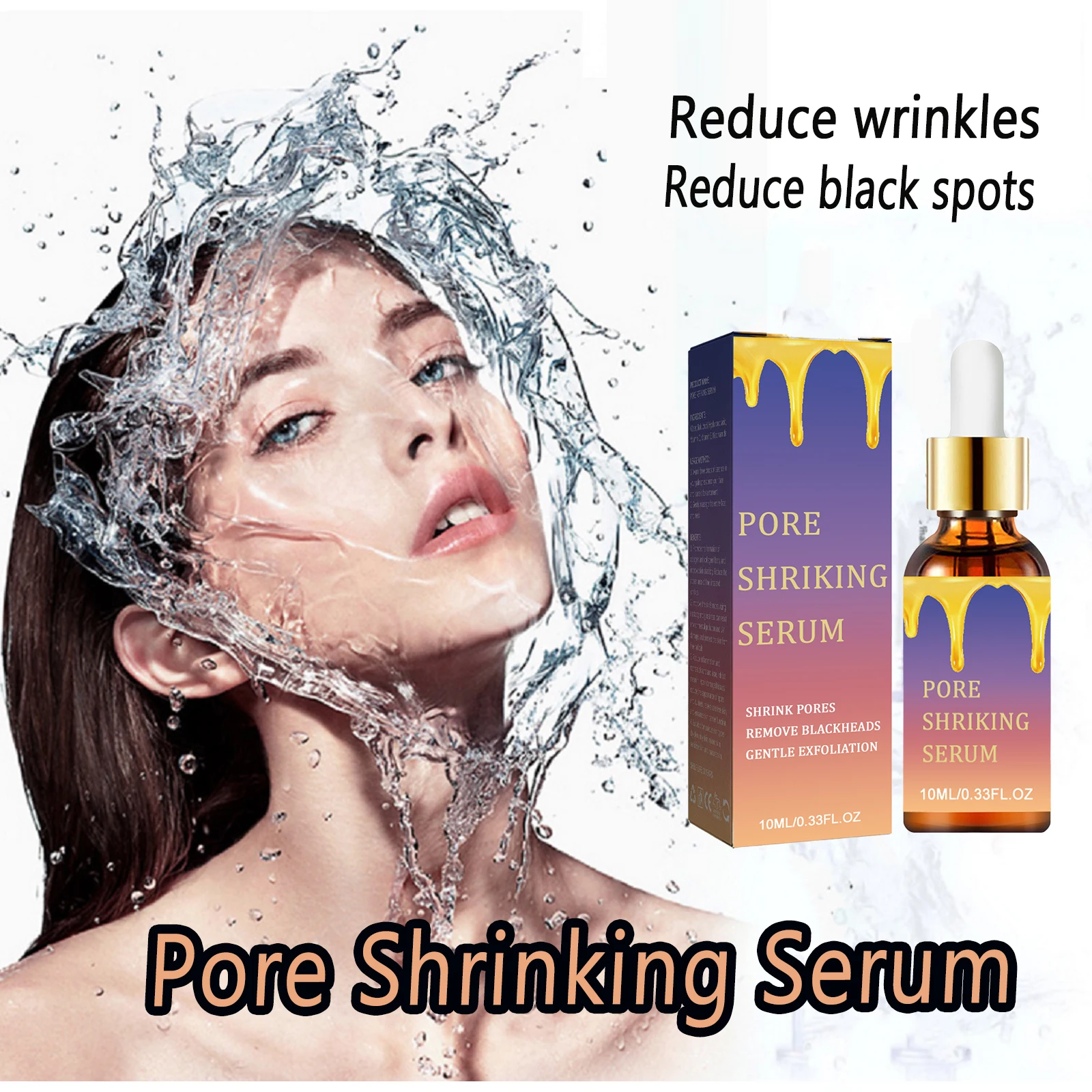 

Shrink Large Pores Serum Facial Brightening Firming Skin Hydrating Oil Control Moisturizing Facial Pore Minimizing Essence Firm
