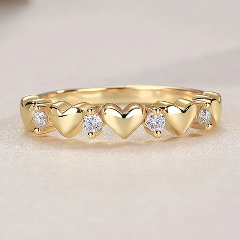 TFGLBU New Full 2mm Moissanite Ring for Women 18k Plated Lab Diamond Solid S925 Silver Matching Party Ring Jewelry Wholesale