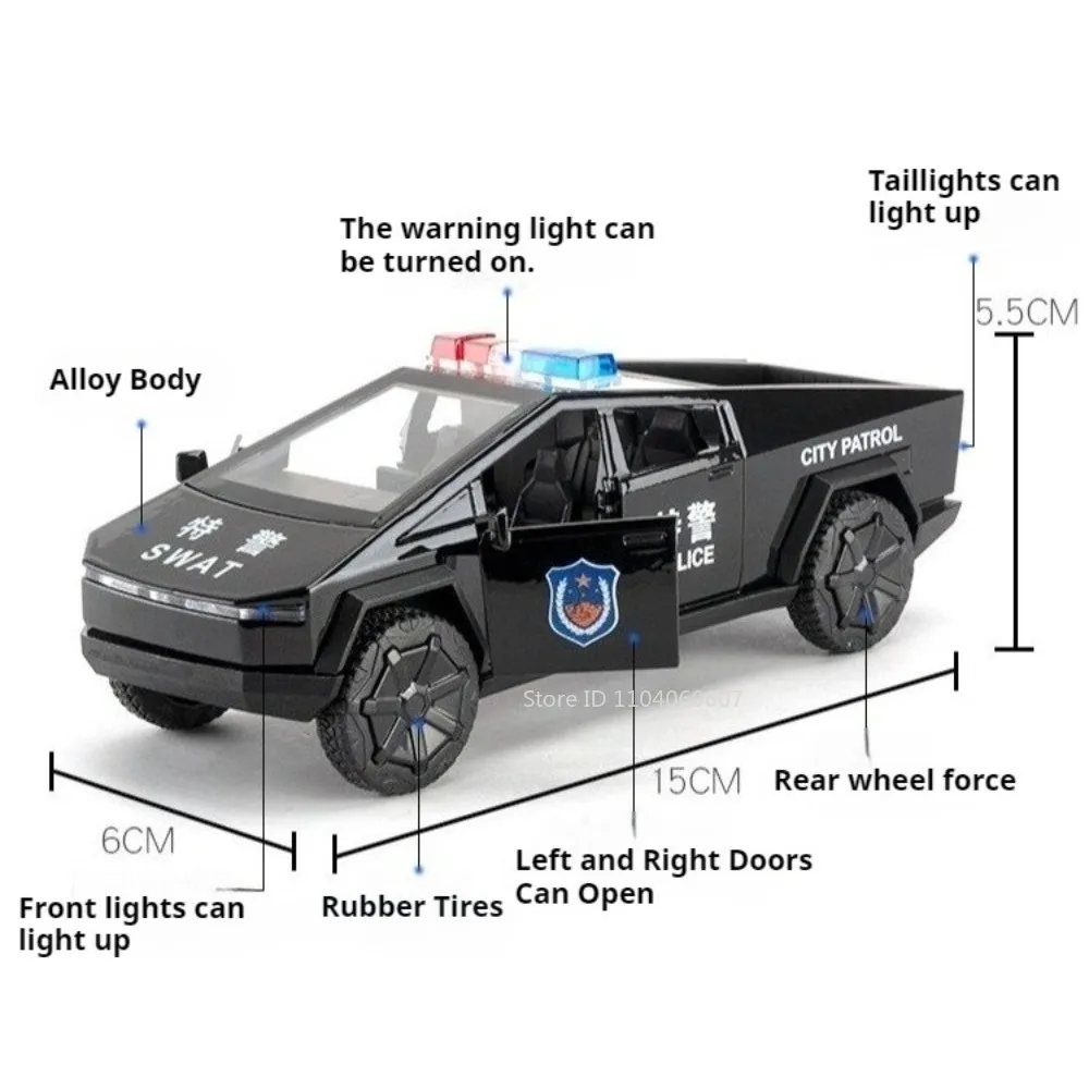1:32 Miniatuur Pickup Truck Model Speelgoedauto's Legering Diecast Geluid Licht Deuren Geopend Trek Rubberen Banden Jongens Educatief Speelgoed