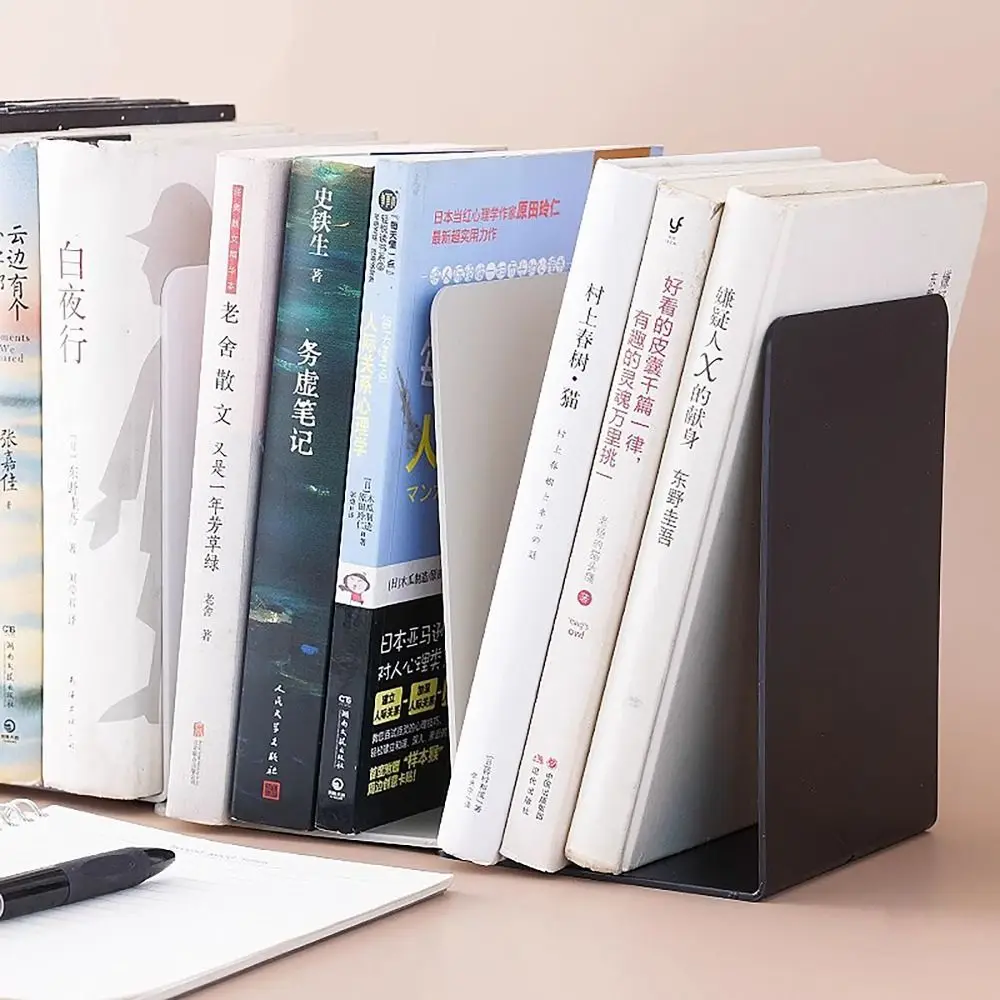 

Desktop Organizer L-shaped Desk Bookends Durable Display Book Stand Simple INS Book Support Rack Minimalism