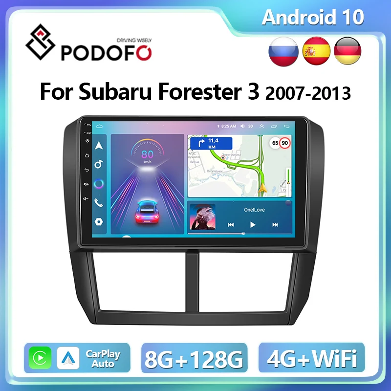 

Автомагнитола Podofo для Subaru Forester 3 2007-2013, мультимедийный проигрыватель на Android с 4G, GPS, стерео, IPS, головное устройство, Авторадио